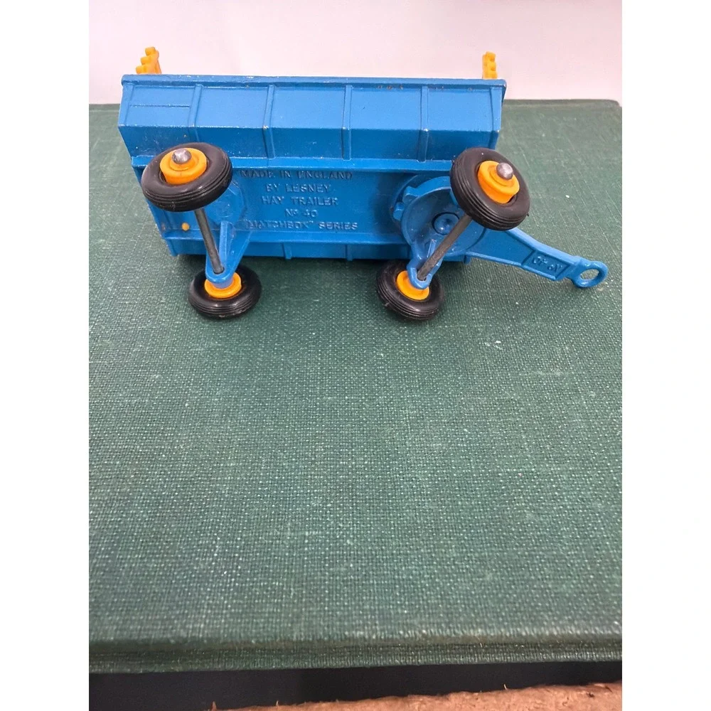 Vintage Lesney Matchbox No 40 Hay Trailer Blue Yellow Made in England Diecast